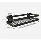 Scaffale per Bagno Portasciugamani Porta Doccia Scaffale Nero Cesto