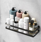 Scaffale per Bagno Portasciugamani Porta Doccia Scaffale Nero Cesto