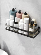 Scaffale per Bagno Portasciugamani Porta Doccia Scaffale Nero Cesto