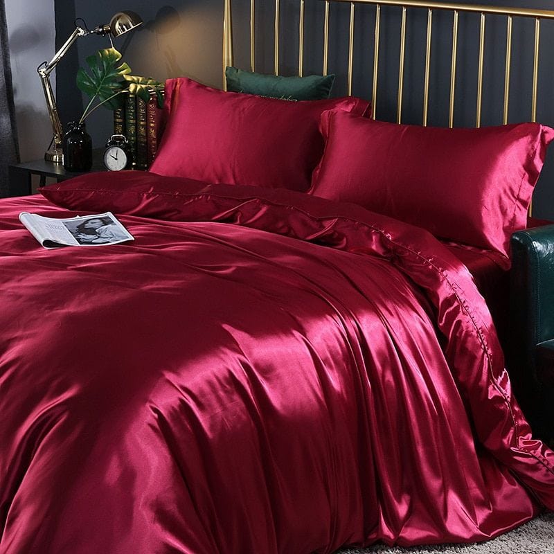 SilkCare – Set di lenzuola a 4 pezzi con texture liscia per un sonno lussuoso