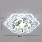 Moderno Lampadario LED a Soffitto a Forma di Fiore in Cristallo