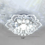Moderno Lampadario LED a Soffitto a Forma di Fiore in Cristallo