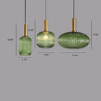 Lanterna in Vetro Striata Minimalista con Sospensione a 1 Luce