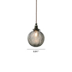 Lampada a sospensione Globo in Vetro Texture Retro Lotus 1 Luce
