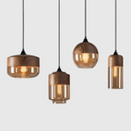 Lampada a sospensione scandinava – Vetro e effetto legno, senza tempo e suggestiva
