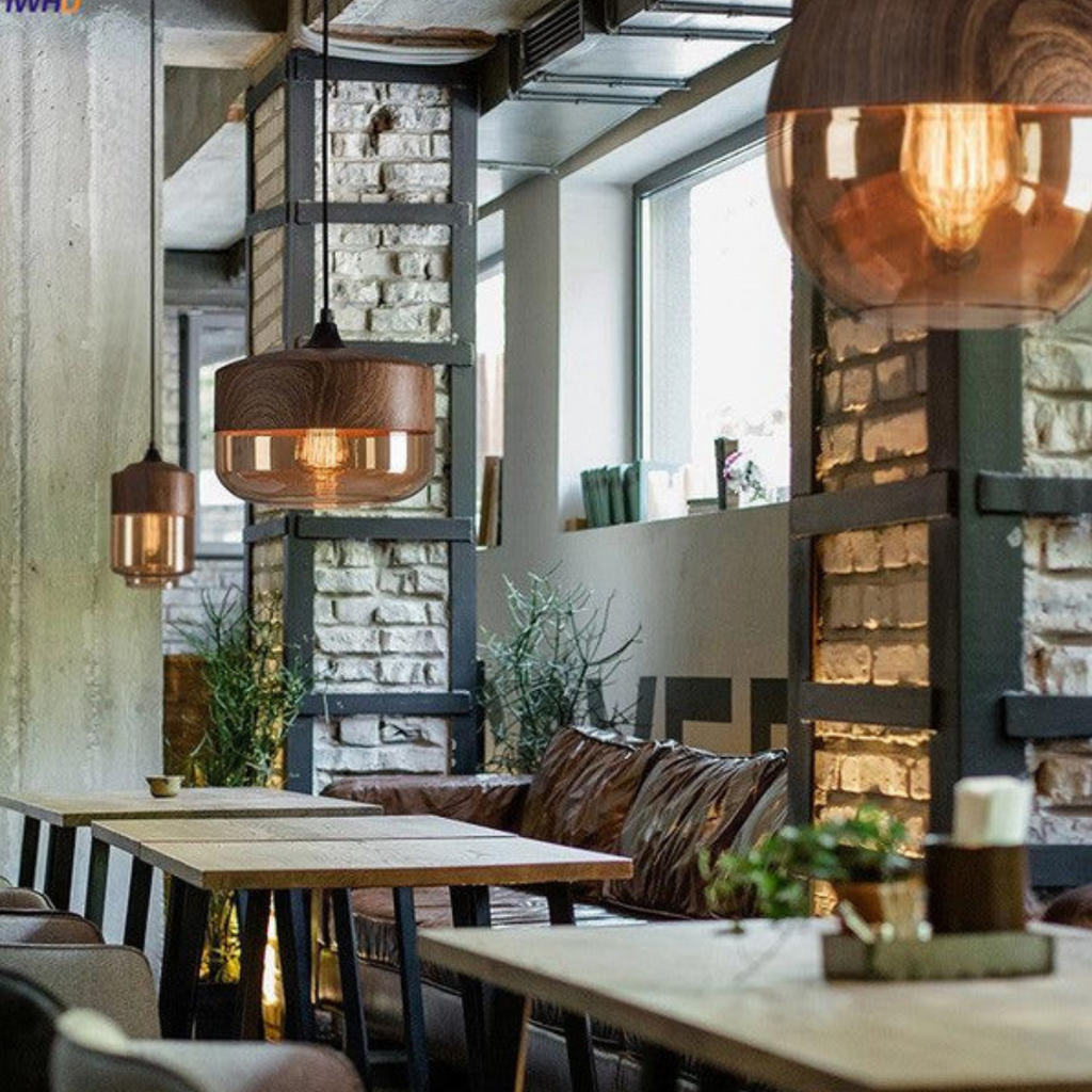 Lampada a sospensione scandinava – Vetro e effetto legno, senza tempo e suggestiva