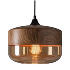 Lampada a sospensione scandinava – Vetro e effetto legno, senza tempo e suggestiva