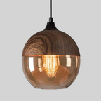 Lampada a sospensione scandinava – Vetro e effetto legno, senza tempo e suggestiva
