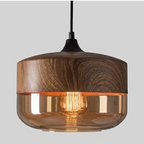 Lampada a sospensione scandinava – Vetro e effetto legno, senza tempo e suggestiva