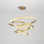 Lampadario a sospensione in metallo/acrilico LED Kristy Modern Ring, Nero/Oro