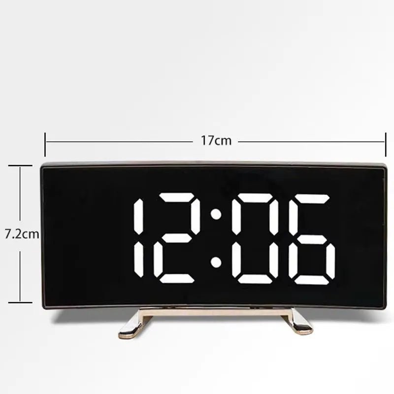 SMARTREFLECT – Orologio Alarm con Specchio LED Curvo per Spazi Moderni