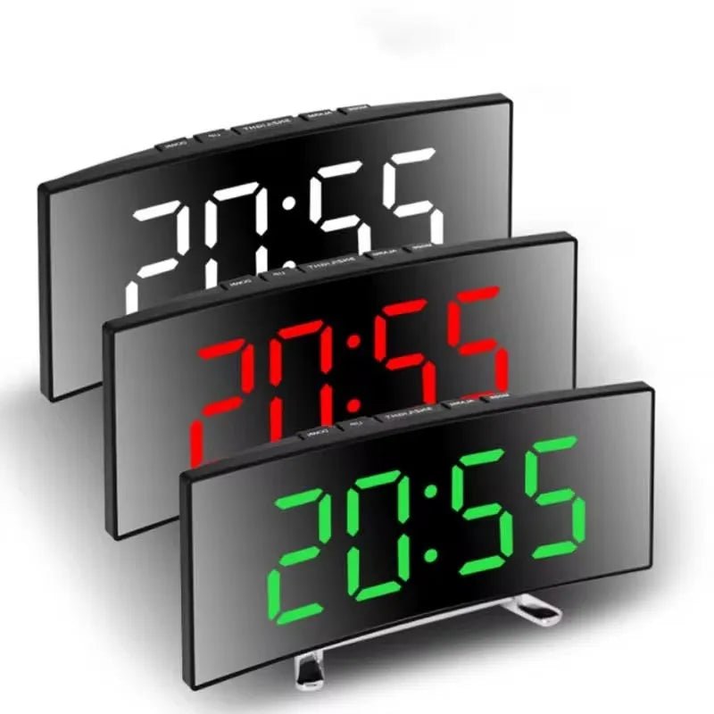 SMARTREFLECT – Orologio Alarm con Specchio LED Curvo per Spazi Moderni
