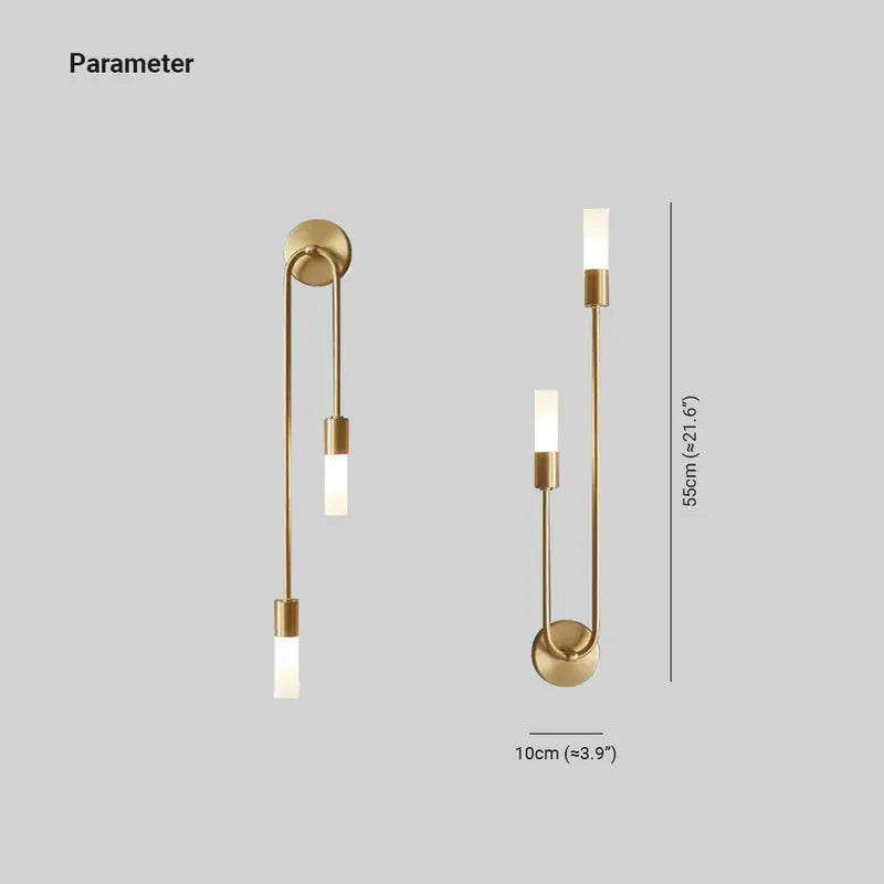 Applique da Parete Moderna Rime per Letto Oro 2 PCS