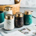 MarbleLux - Elegante dispenser per sapone in ceramica fatto a mano con design moderno