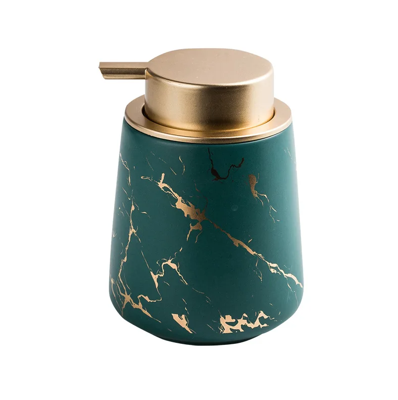 MarbleLux - Elegante dispenser per sapone in ceramica fatto a mano con design moderno