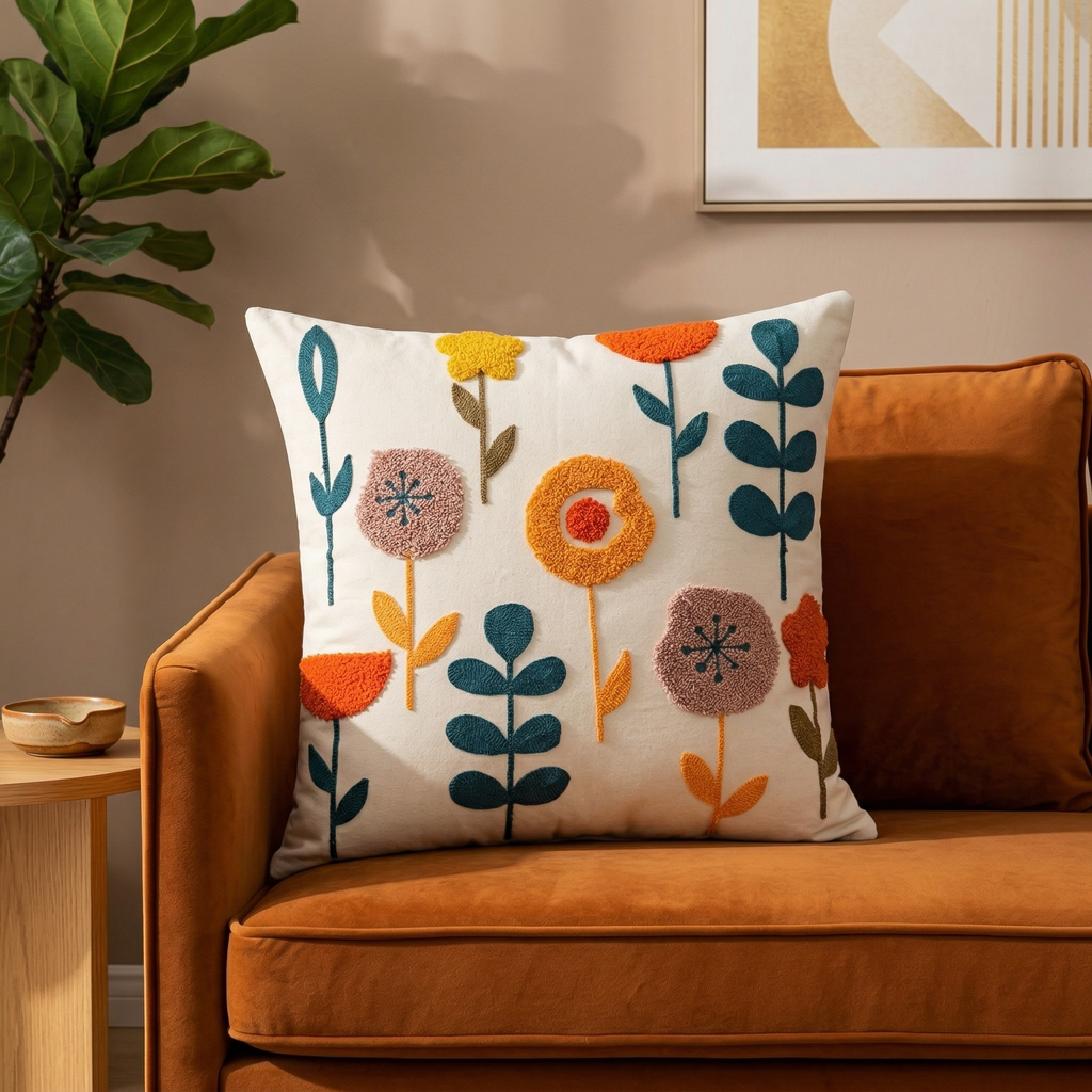 Cuscino Decorativo Floreale Design Botanico Moderno