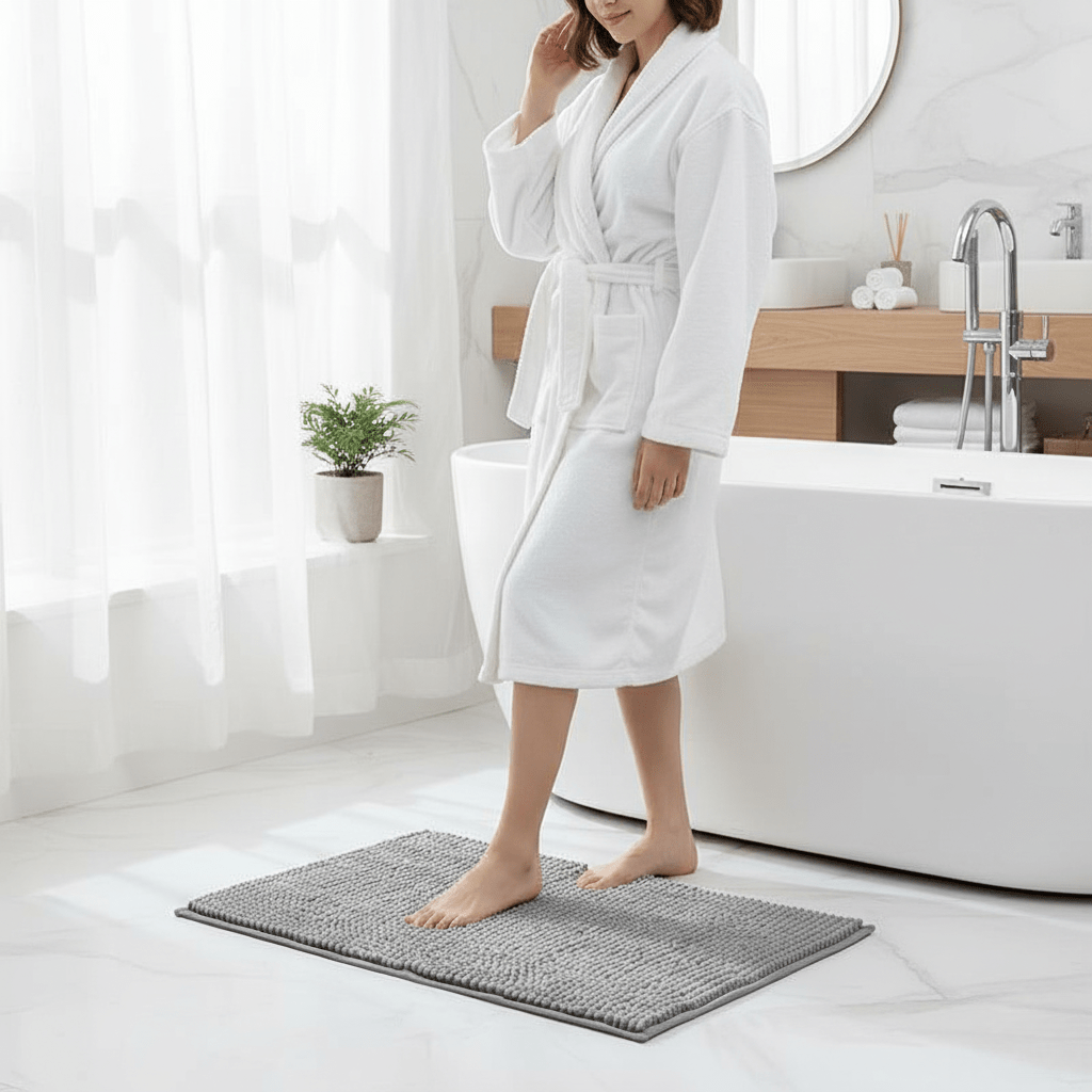 SOFTDRY – Tappeto da Bagno in Microfibra Chenille con Base Antiscivolo
