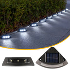 Lampade da scala solari in set da 4 – Resistenti alle intemperie | Perfette per giardini, sentieri e aree esterne