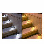 Lampade da scala solari in set da 4 – Resistenti alle intemperie | Perfette per giardini, sentieri e aree esterne