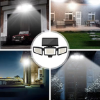 Lampada da parete solare con sensore di movimento – Illuminazione esterna brillante con 3 modalità di luce | Resistente alle intemperie IP44 per giardino, cortile e garage