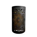 Lampada da parete solare con motivo floreale – Illuminazione decorativa per esterni in nero | Resistente alle intemperie per giardino e terrazza