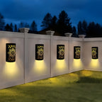 Lampada da parete solare con motivo floreale – Illuminazione decorativa per esterni in nero | Resistente alle intemperie per giardino e terrazza