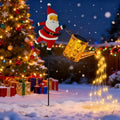 Illuminazione Natalizia Solare con Babbo Natale e Lanterne – Decorazione per Giardino e Terrazza | Bianco Caldo e Colorato, Senza Batteria