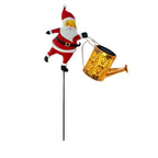 Illuminazione Natalizia Solare con Babbo Natale e Lanterne – Decorazione per Giardino e Terrazza | Bianco Caldo e Colorato, Senza Batteria
