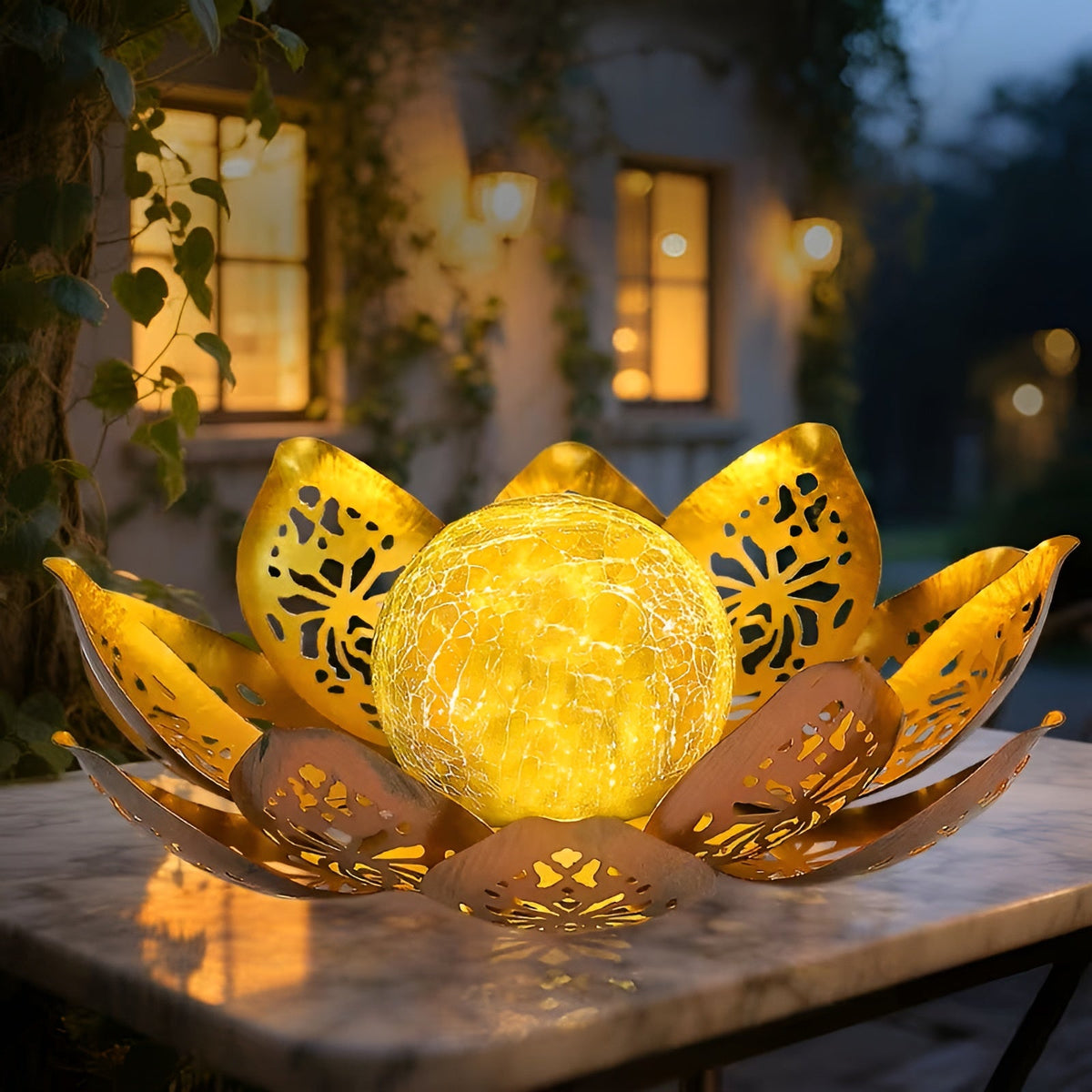 Lampada a fiori di loto solare – Illuminazione decorativa per giardino, terrazza e balcone
