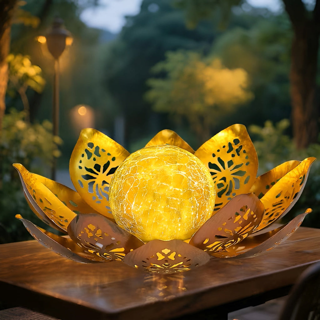 Lampada a fiori di loto solare – Illuminazione decorativa per giardino, terrazza e balcone