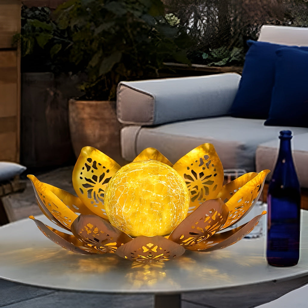 Lampada a fiori di loto solare – Illuminazione decorativa per giardino, terrazza e balcone