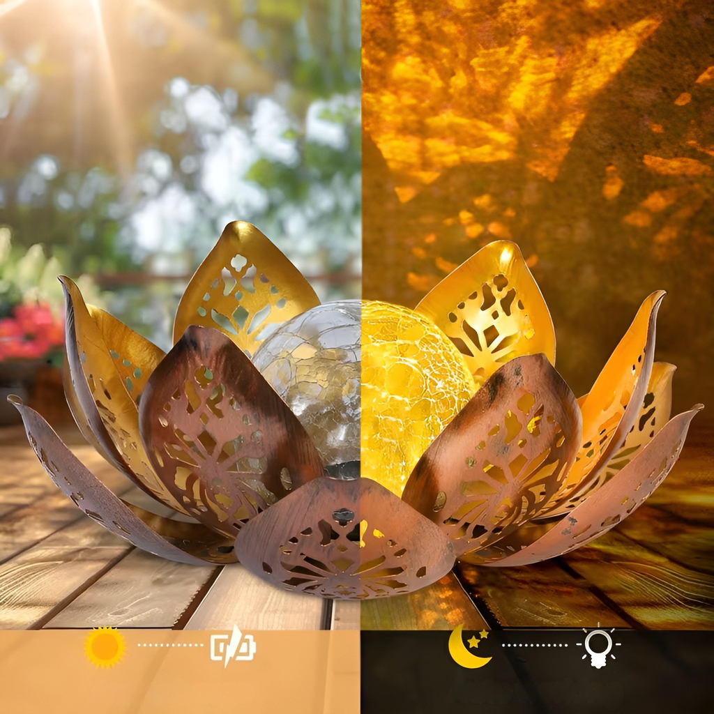 Lampada a fiori di loto solare – Illuminazione decorativa per giardino, terrazza e balcone