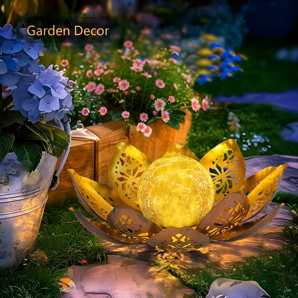 Lampada a fiori di loto solare – Illuminazione decorativa per giardino, terrazza e balcone