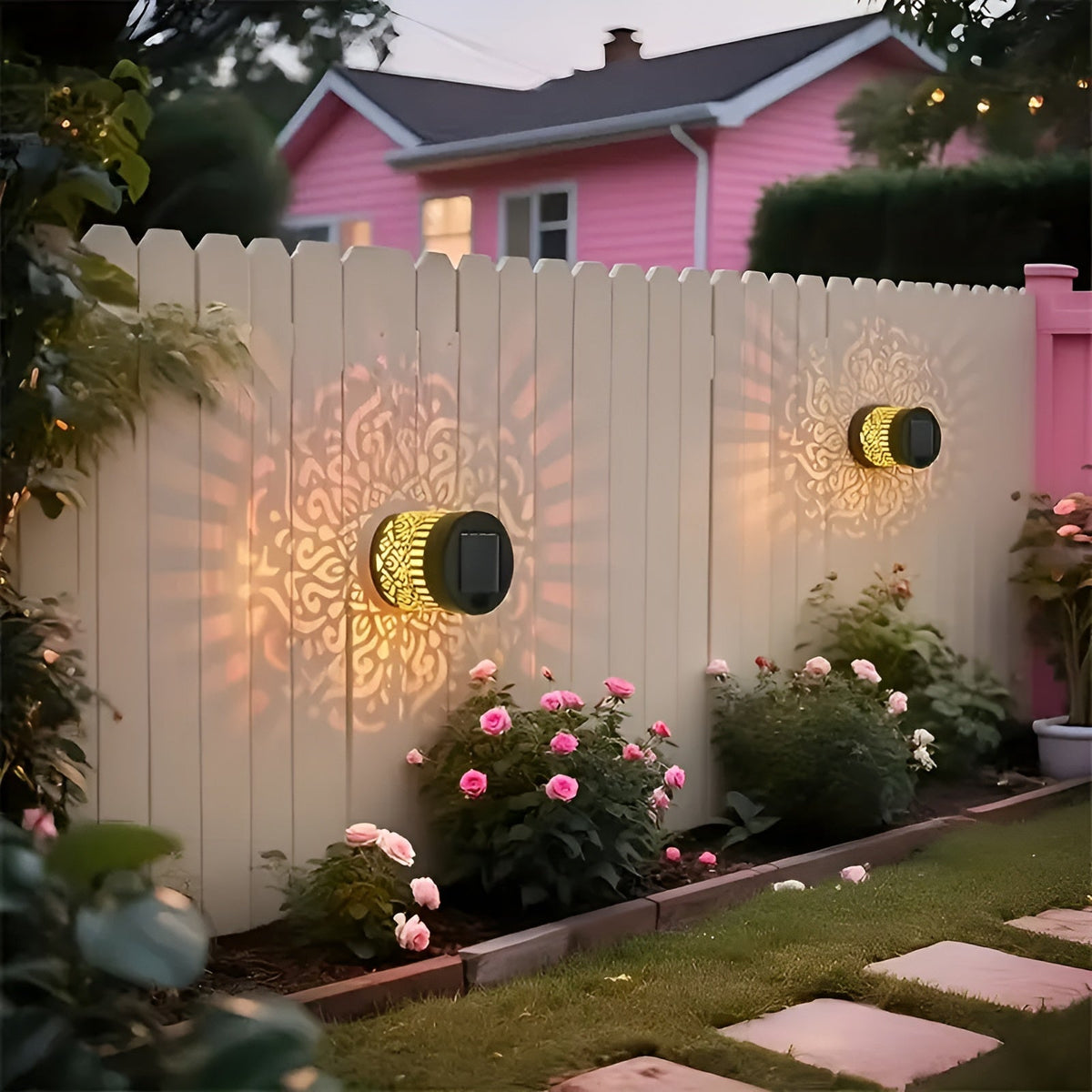 Lampada da parete solare – 2 pezzi decorativa e resistente alle intemperie per esterni