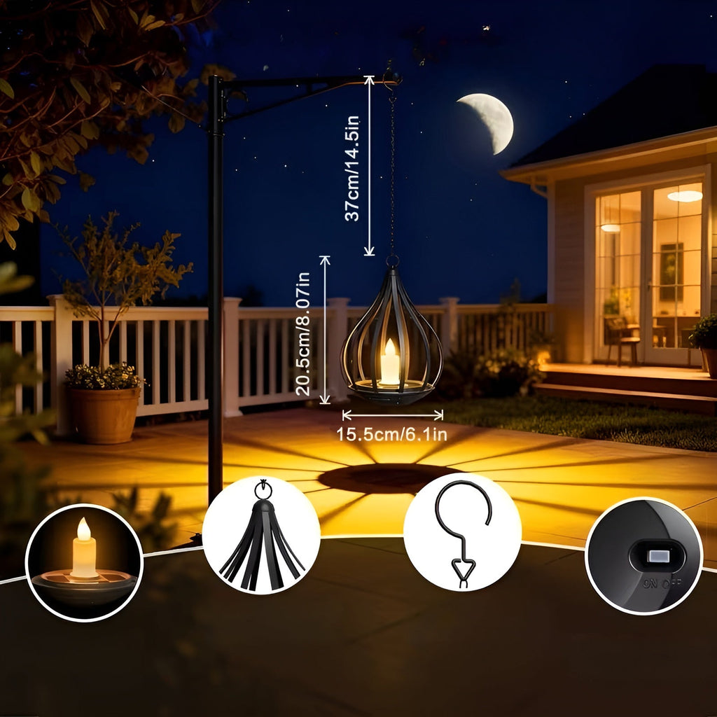 Lampada solare a forma di goccia – Illuminazione decorativa per il giardino | Resistente alle intemperie per esterni