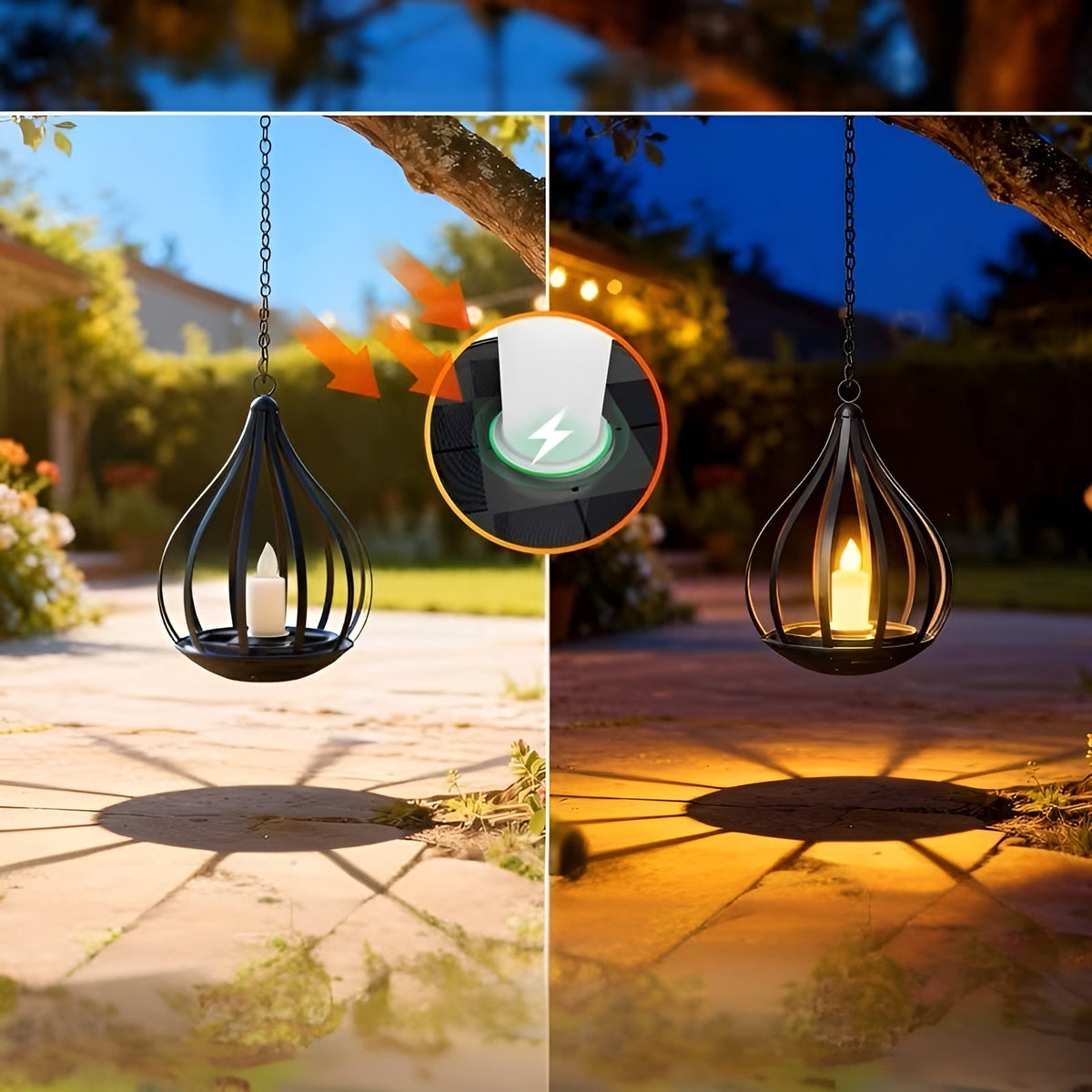 Lampada solare a forma di goccia – Illuminazione decorativa per il giardino | Resistente alle intemperie per esterni