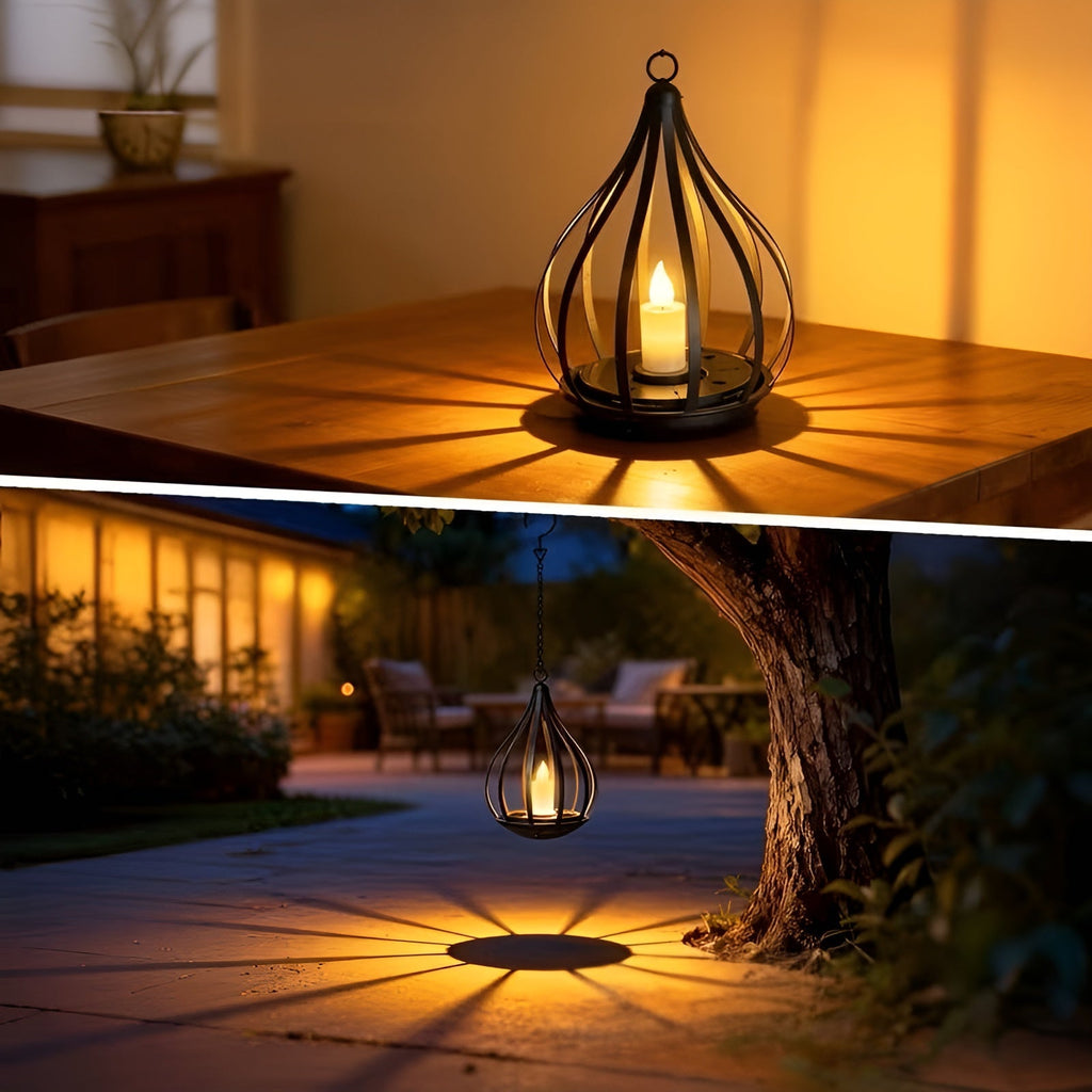 Lampada solare a forma di goccia – Illuminazione decorativa per il giardino | Resistente alle intemperie per esterni
