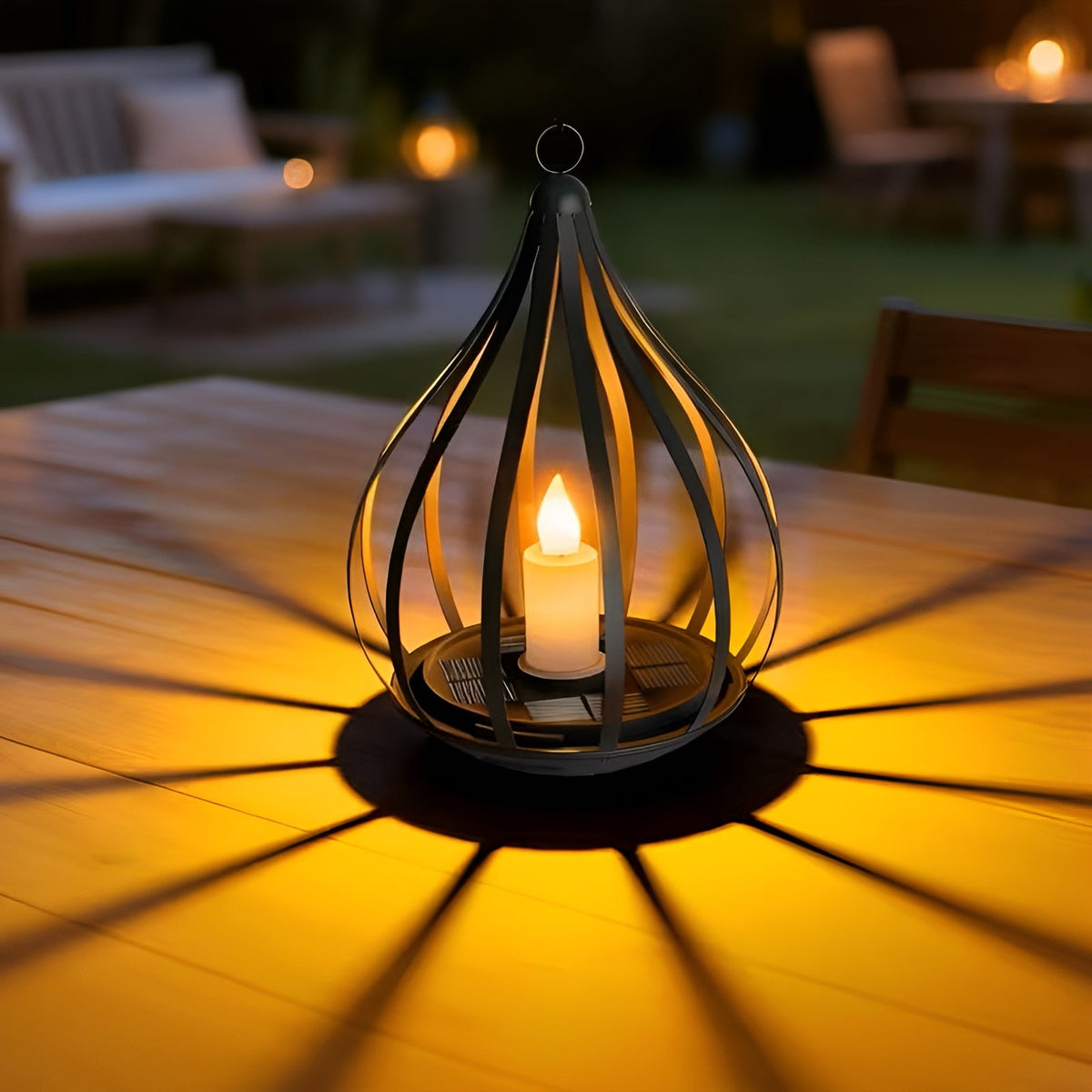 Lampada solare a forma di goccia – Illuminazione decorativa per il giardino | Resistente alle intemperie per esterni