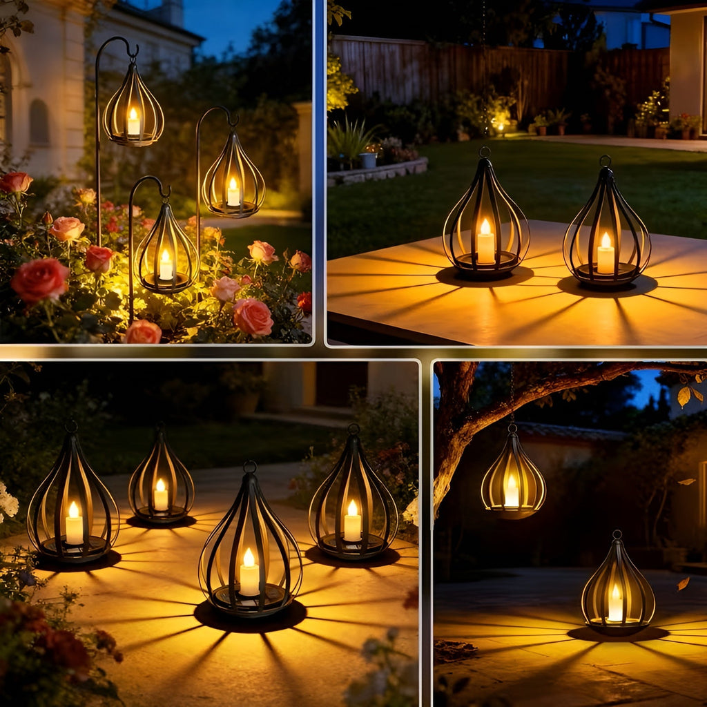 Lampada solare a forma di goccia – Illuminazione decorativa per il giardino | Resistente alle intemperie per esterni