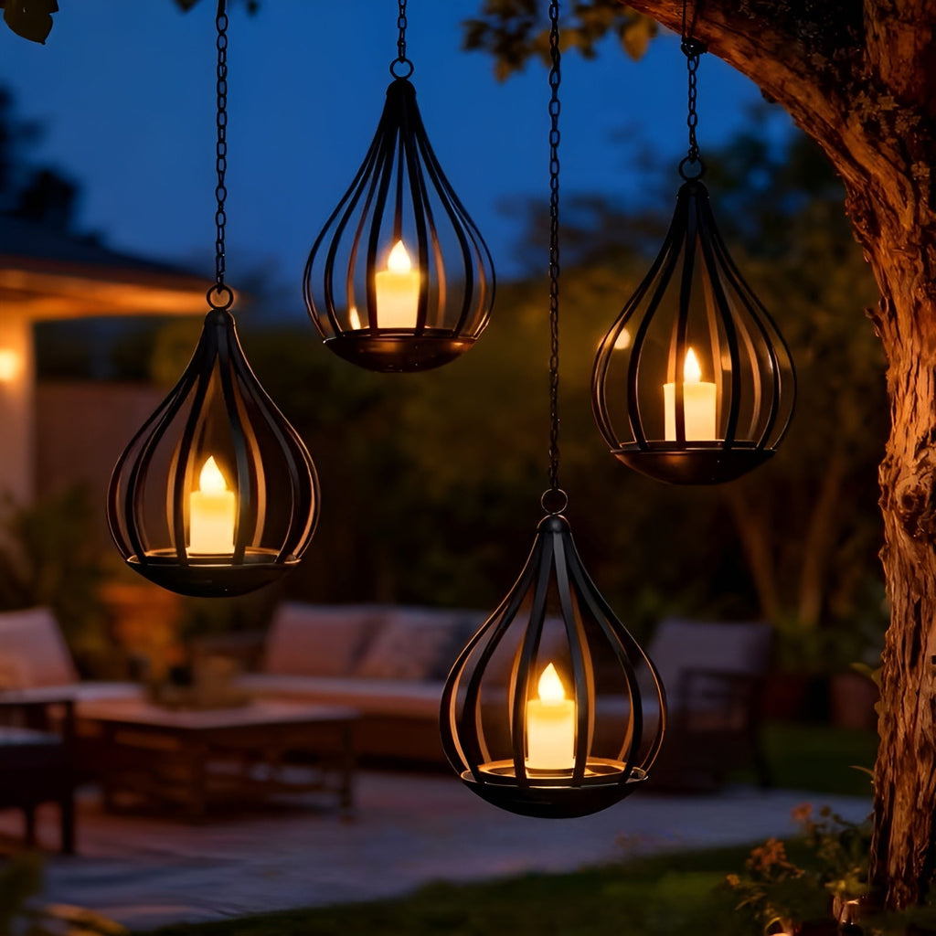 Lampada solare a forma di goccia – Illuminazione decorativa per il giardino | Resistente alle intemperie per esterni
