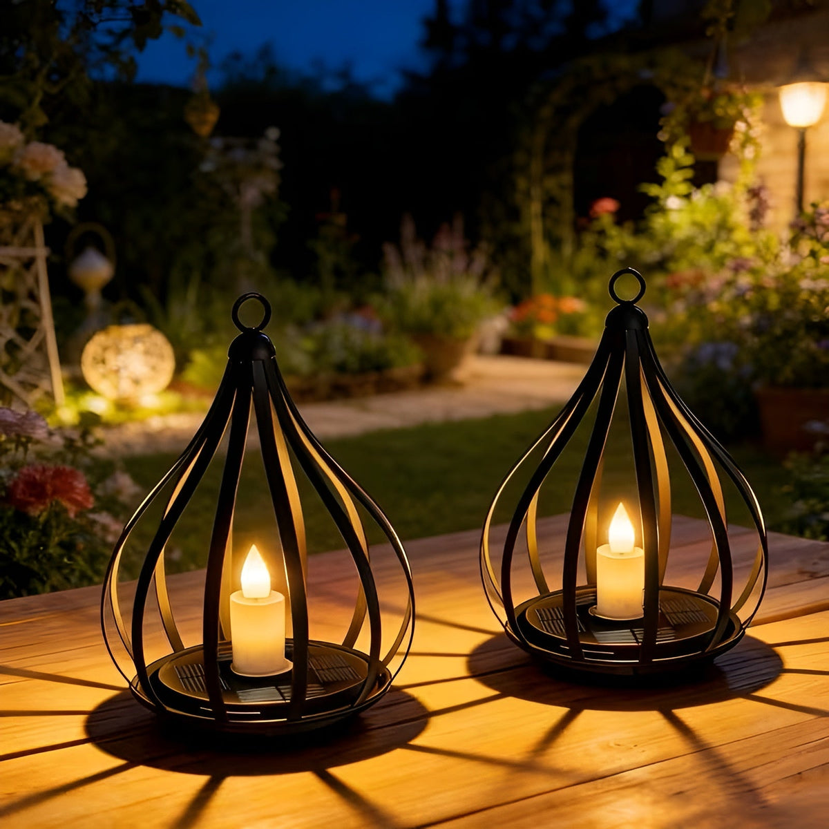 Lampada solare a forma di goccia – Illuminazione decorativa per il giardino | Resistente alle intemperie per esterni