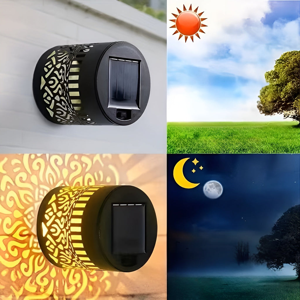 Lampada solare per muro e recinto – Automatica e resistente alle intemperie | Illuminazione esterna IP65 per giardino e terrazza