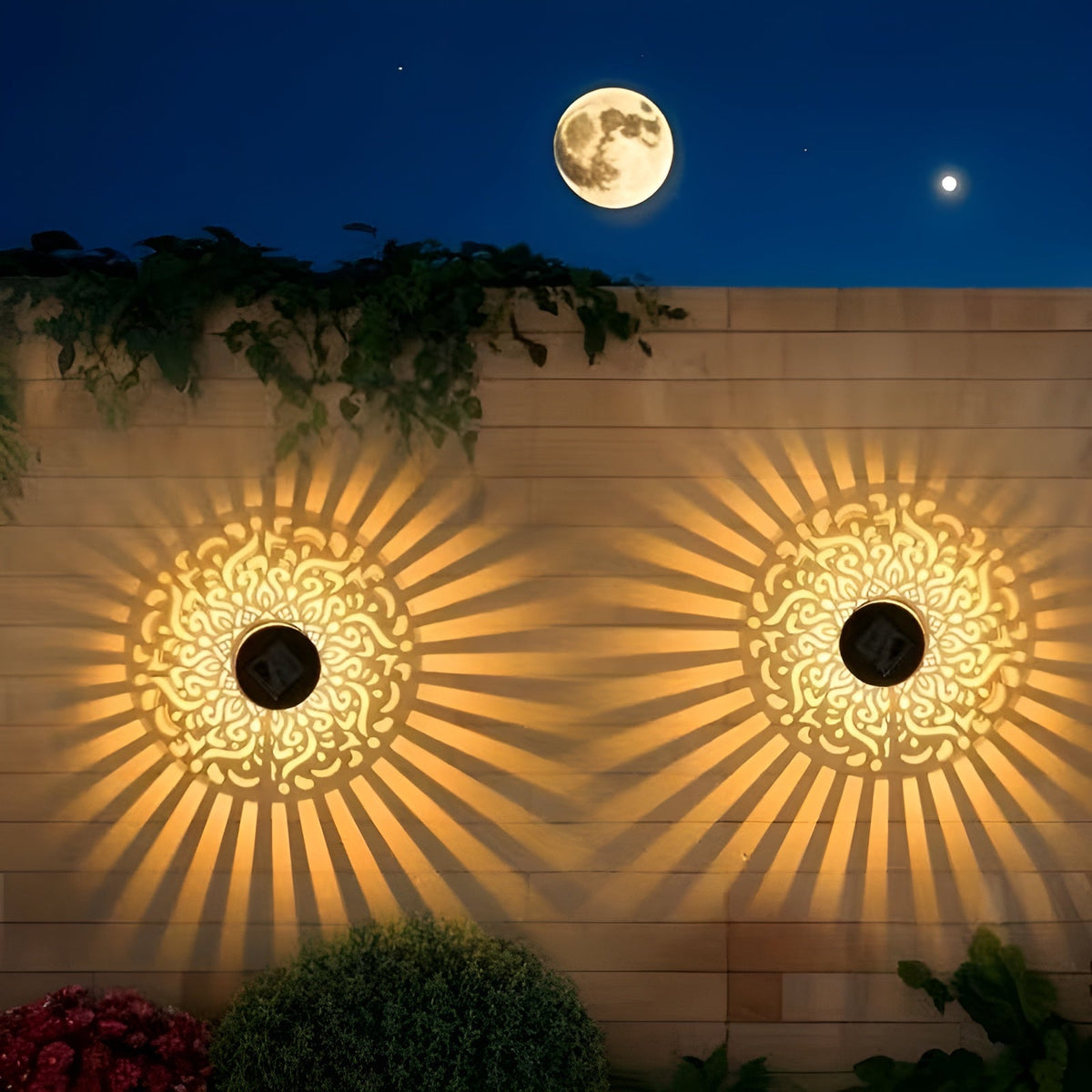 Lampada solare per muro e recinto – Automatica e resistente alle intemperie | Illuminazione esterna IP65 per giardino e terrazza