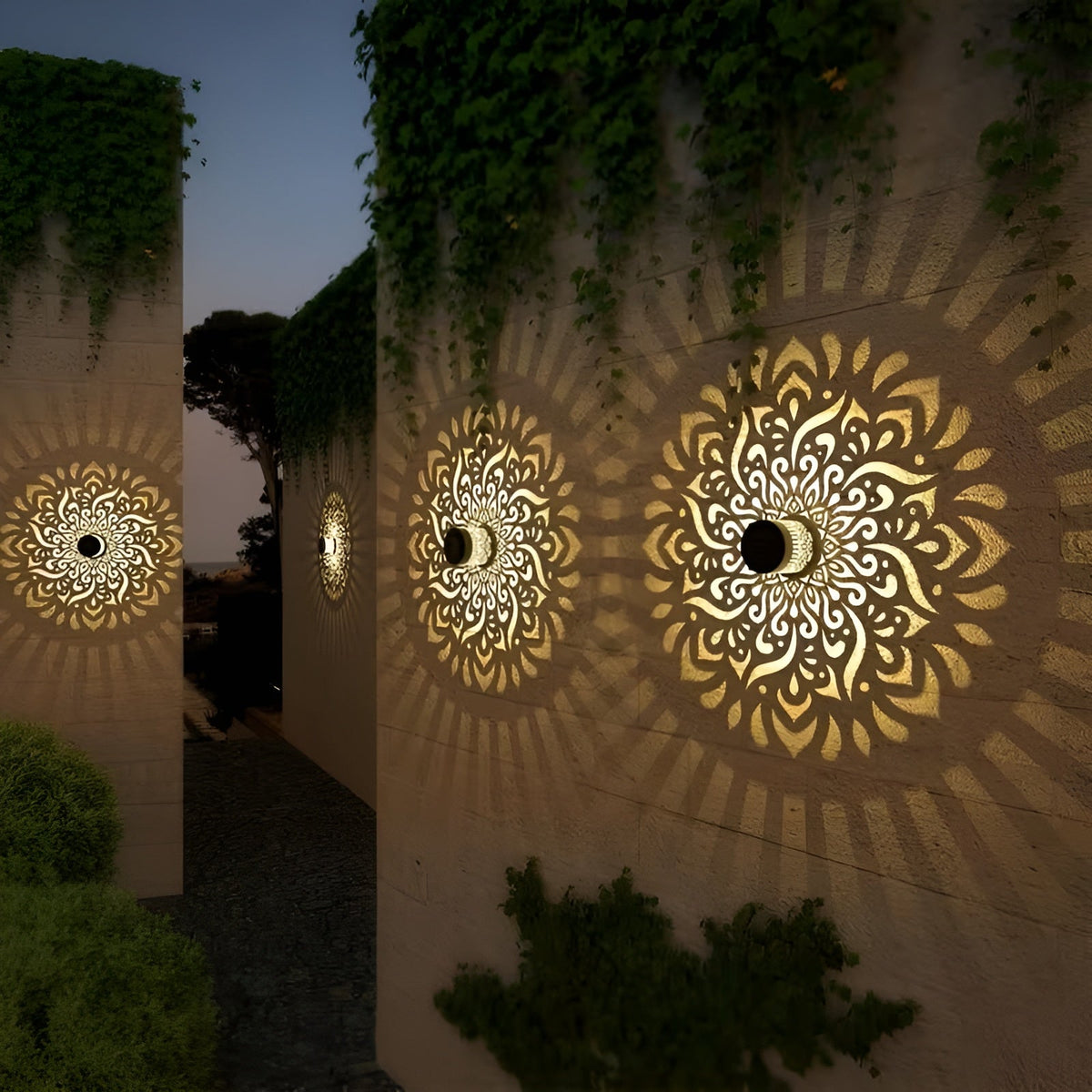 Lampada solare per muro e recinto – Automatica e resistente alle intemperie | Illuminazione esterna IP65 per giardino e terrazza