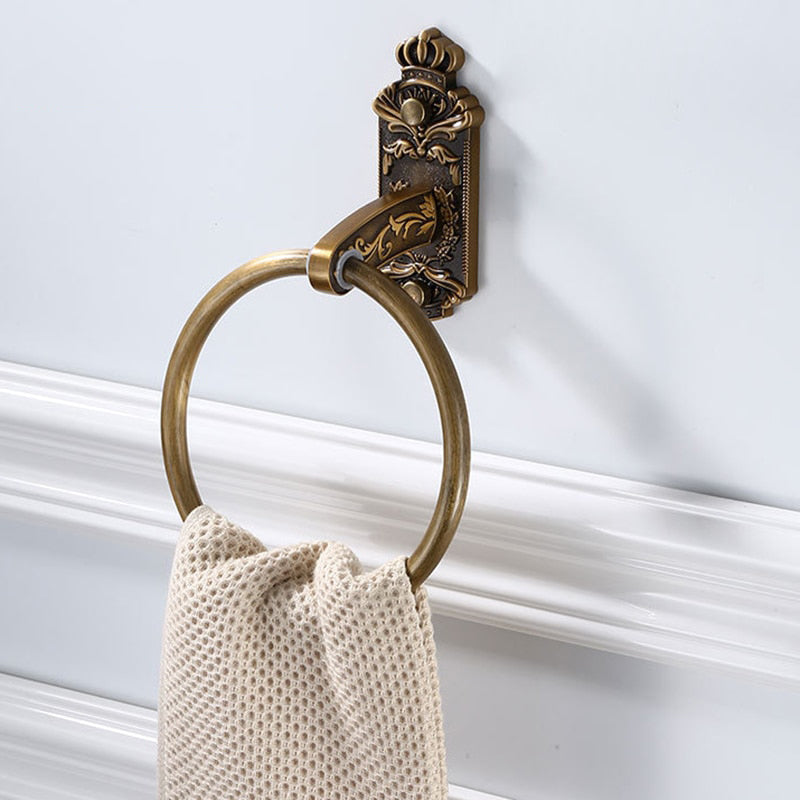 Anello Porta Asciugamani da Bagno Rotondo in Alluminio Solido da Muro