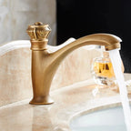 Rubinetto da Bagno in Ottone Massiccio con Leva Singola per Lavabo a 1 Foro