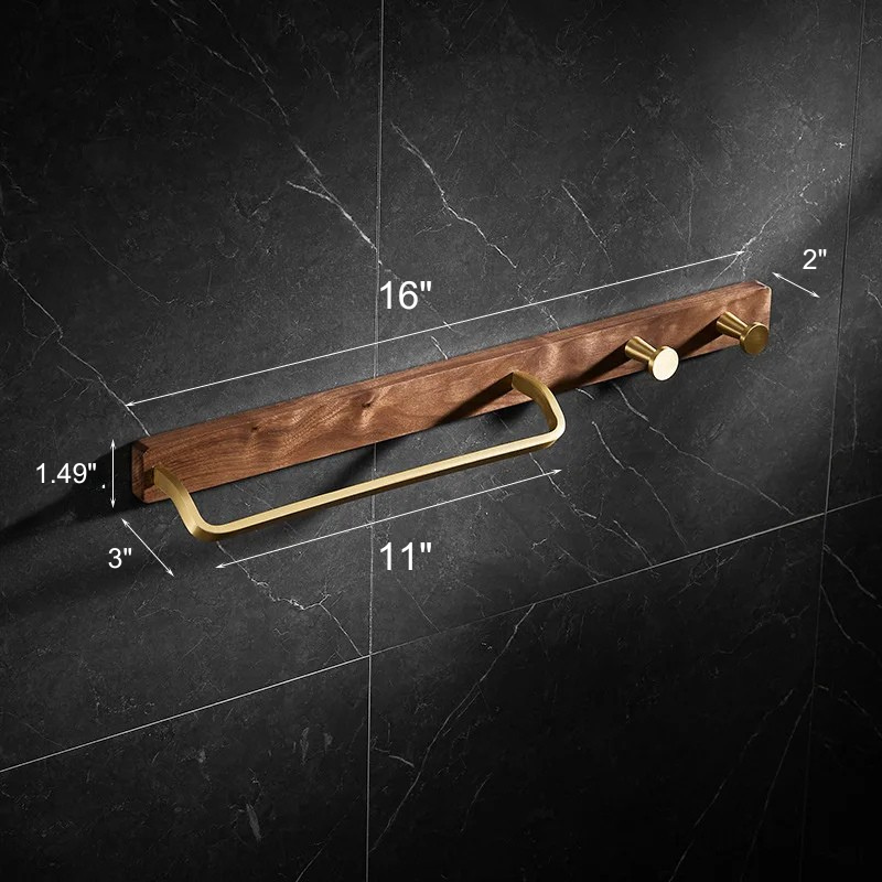 Barra Porta Asciugamani in Legno Massello Stile Nordico con Ganci