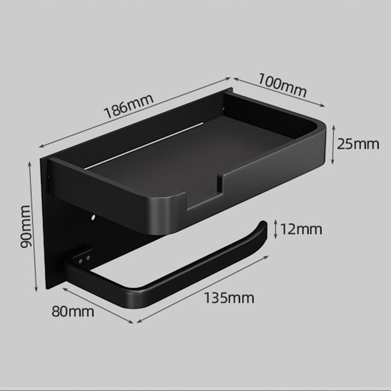 Supporto per Carta in Alluminio Spaziale Accessorio da Bagno Porta Telefono Mensola per WC