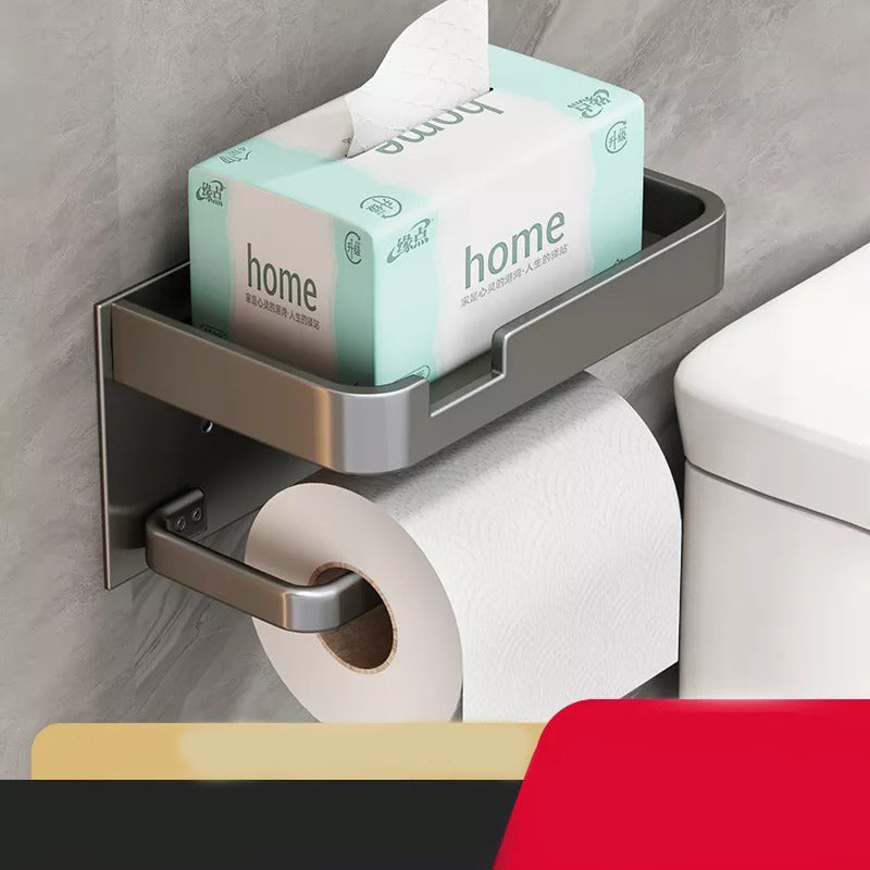 Supporto per Carta in Alluminio Spaziale Accessorio da Bagno Porta Telefono Mensola per WC