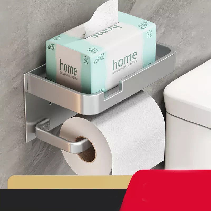 Supporto per Carta in Alluminio Spaziale Accessorio da Bagno Porta Telefono Mensola per WC